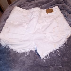 American eagle booty shorts size 8 stretch crème jean material